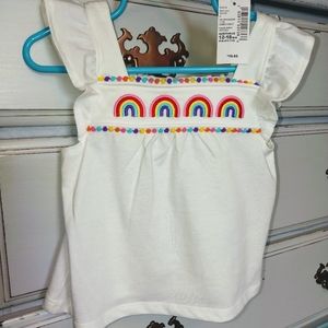 Children's Place flutter embroidered rainbow top